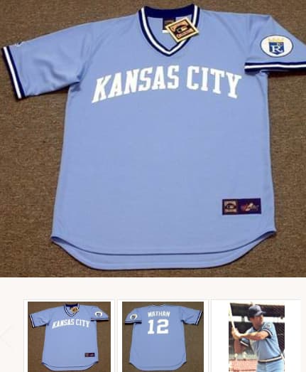 JOHN WATHAN Kansas City Royals 1980 Majestic Cooperstown Throwback Baseball Jersey