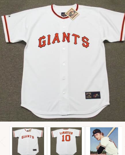JOHNNIE LeMASTER San Francisco Giants 1976 Majestic Cooperstown Home Jersey