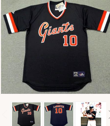 JOHNNIE LeMASTER San Francisco Giants 1978 Majestic Cooperstown Baseball Jersey