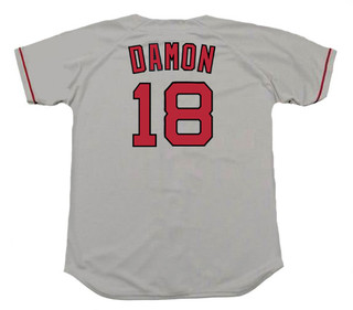 JOHNNY DAMON Boston Red Sox 2004 Majestic Throwback Away Baseball Jersey