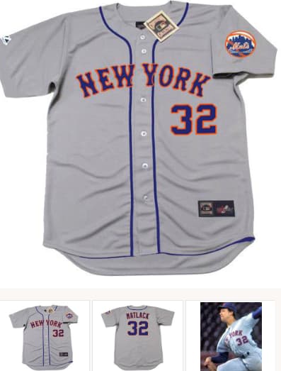 JON MATLACK New York Mets 1973 Away Majestic Baseball Throwback Jersey