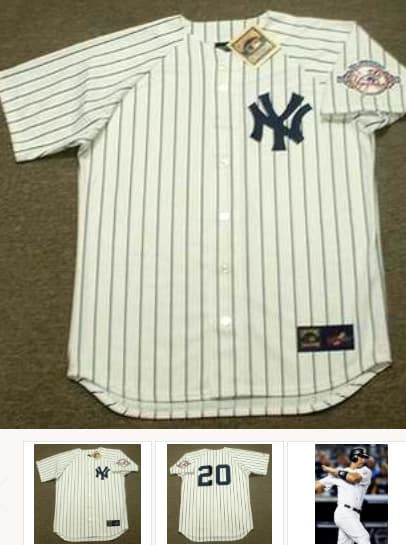JORGE POSADA New York Yankees 2003 Majestic Cooperstown Home Baseball Jersey