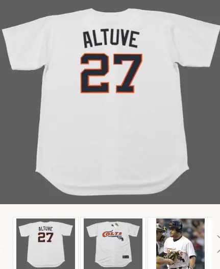 JOSE ALTUVE Houston Colt .45's 1960's Home Majestic Baseball Throwback Jersey