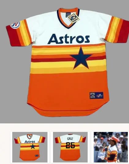 JOSE CRUZ Houston Astros 1976 Majestic Cooperstown Home Baseball Jersey