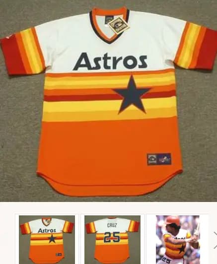 JOSE CRUZ Houston Astros 1980 Majestic Home Cooperstown Throwback Jersey