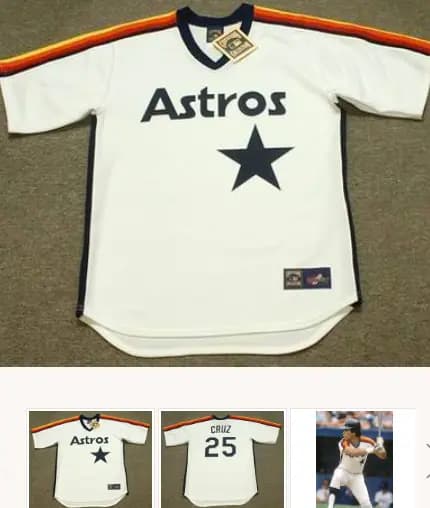 JOSE CRUZ Houston Astros 1986 Majestic Cooperstown Throwback Baseball Jersey