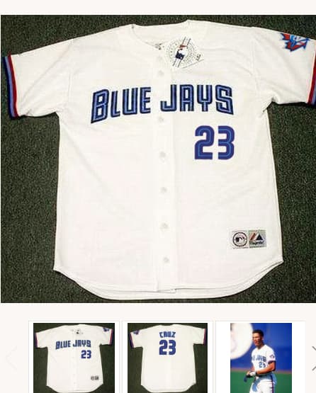 JOSE CRUZ Toronto Blue Jays 2000 Majestic Throwback Home Baseball Jersey