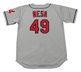 JOSE MESA Cleveland Indians 1995 Majestic Throwback Away Baseball Jersey