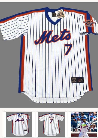 JOSE REYES New York Mets 1986 Majestic Throwback Home Baseball Jersey