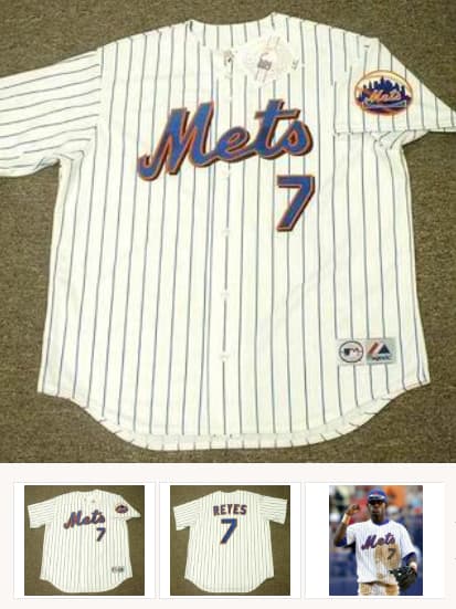 JOSE REYES New York Mets 2008 Majestic Throwback Home Baseball Jersey