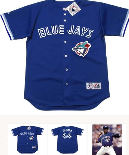 JUAN GUZMAN Toronto Blue Jays 1994 Majestic Throwback Baseball Jersey