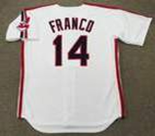 JULIO FRANCO Cleveland Indians 1988 Majestic Throwback Home Baseball Jersey