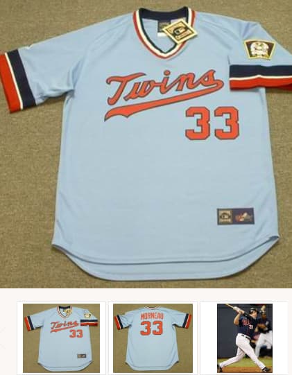 JUSTIN MORNEAU Minnesota Twins Majestic Cooperstown Throwback Baseball Jersey
