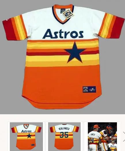 JUSTIN VERLANDER Houston Astros 1980's Home Majestic Throwback Baseball Jersey