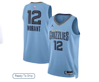 Ja Morant Memphis Grizzlies Jordan Brand Unisex Swingman Jersey - Statement Edition - Light Blue
