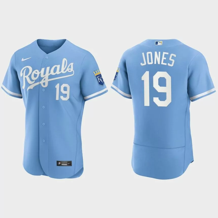 JaCoby Jones Kansas City Royals Authentic Jersey – Powder Blue