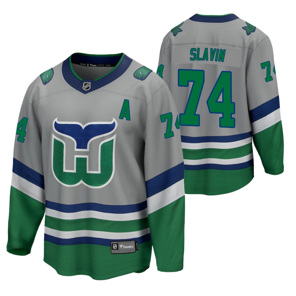 Jaccob Slavin Hurricanes 2021 Reverse Retro Gray Jersey Special Edition