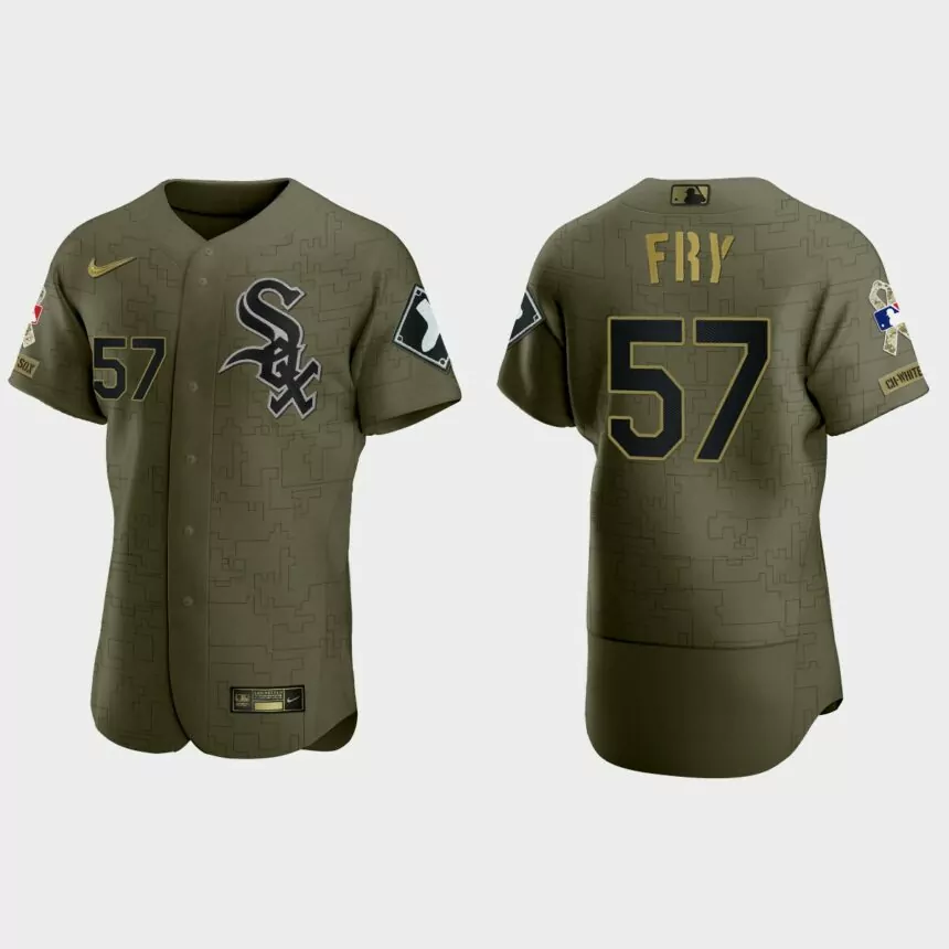Jace Fry Chicago White Sox 2021 Salute to Service Digital Camo Jersey – Green