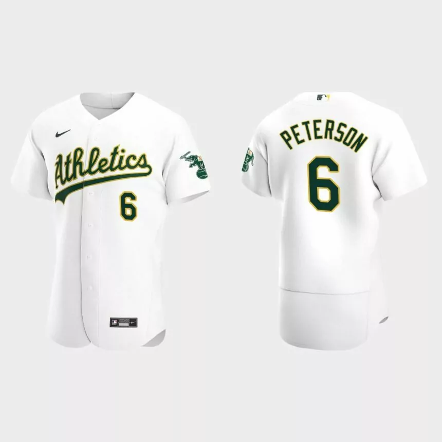Jace Peterson Oakland Athletics Authentic Home Jersey – White