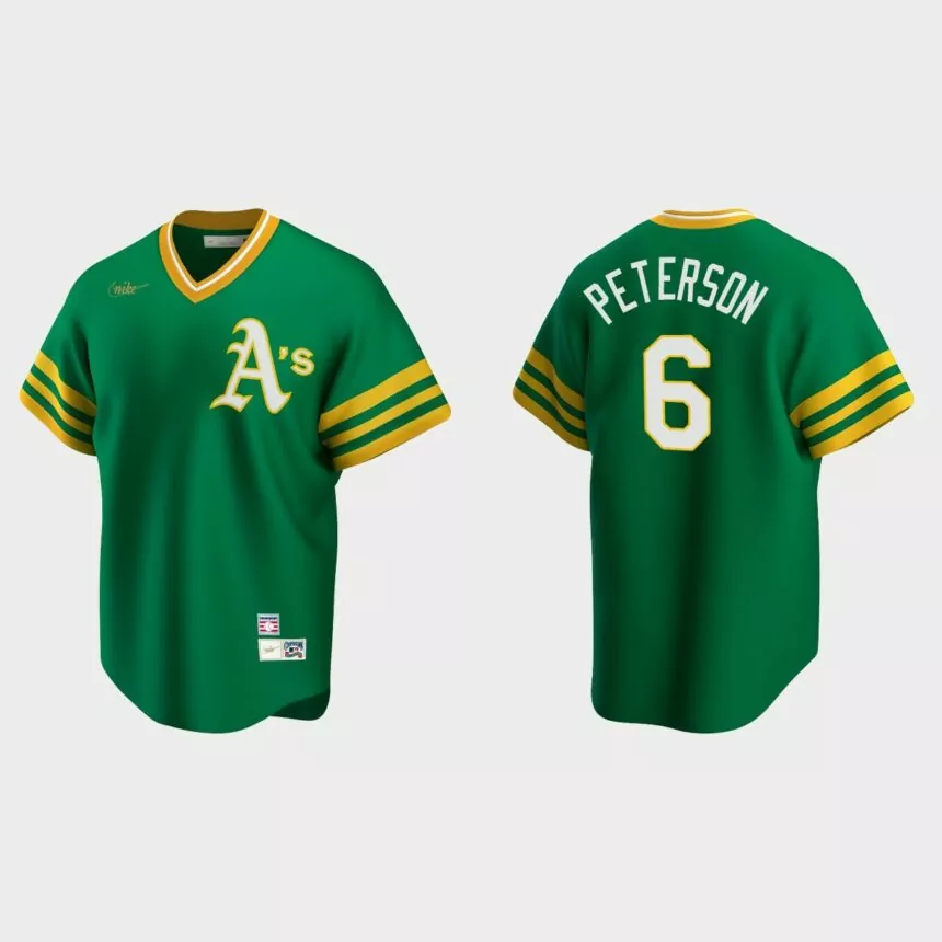 Jace Peterson Oakland Athletics Cooperstown Collection Road Jersey – Kelly Green
