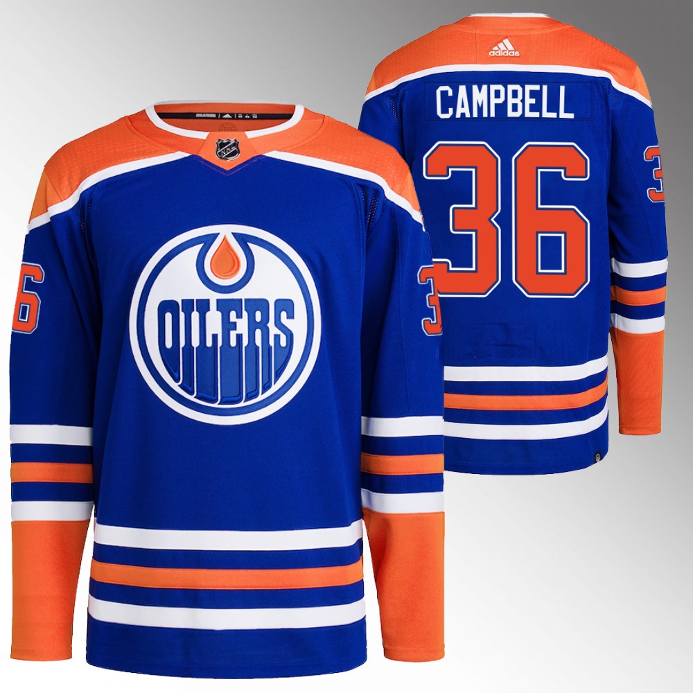 Jack Campbell Edmonton Oilers Royal Authentic Home Primegreen Jersey