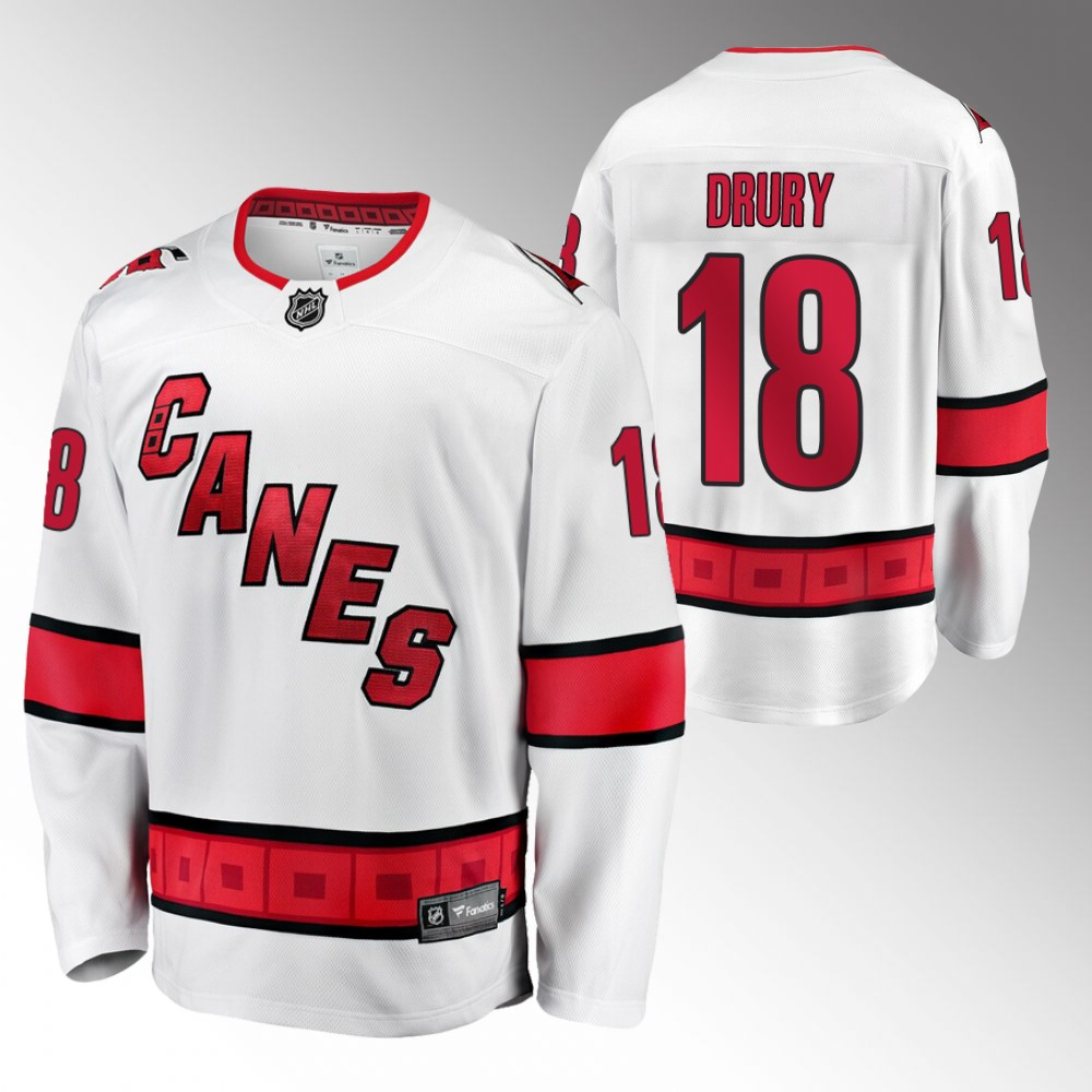 Jack Drury Carolina Hurricanes Jersey Away White Breakaway Player