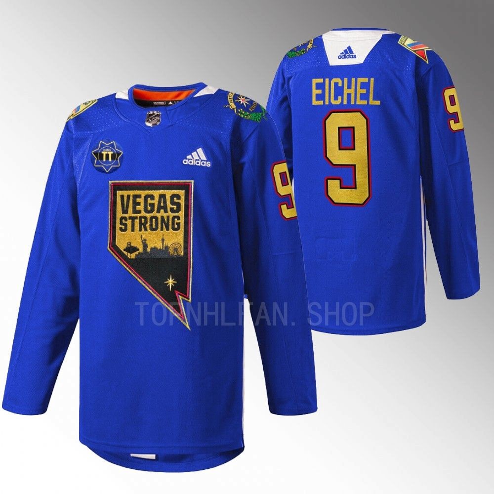 Jack Eichel Golden Knights Nevada Day Jersey Blue First Respondersthentic