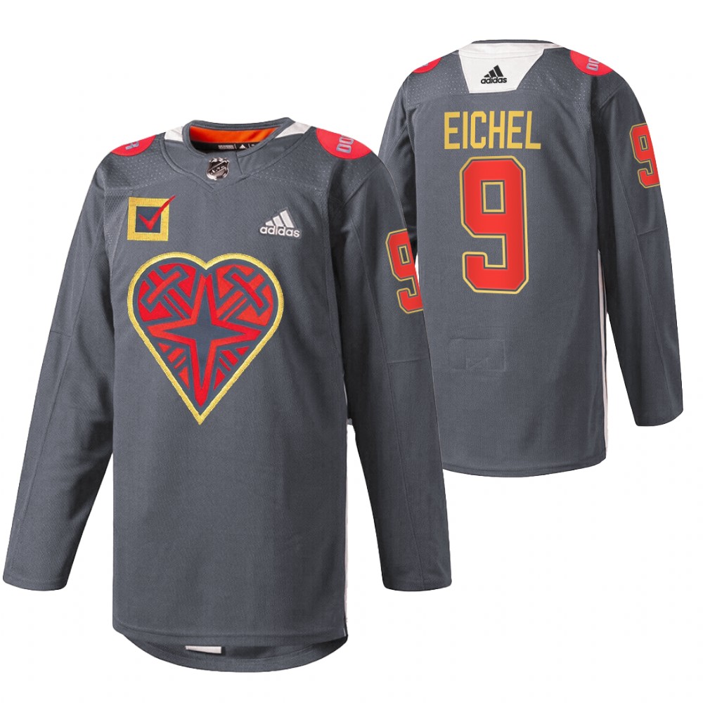 Jack Eichel Vegas Golden Knights Black DonorAwareness 2022 Jersey Warm-Up