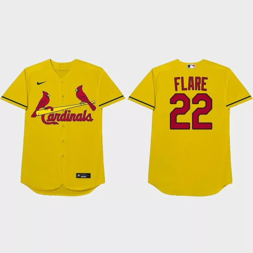 Jack Flaherty Nickname Cardinals 2021 Players’ Weekend Flare Jersey – Gold