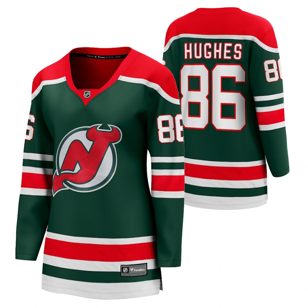 Jack Hughes New Jersey Devils 2021 Special Edition Green Women Jersey Retro