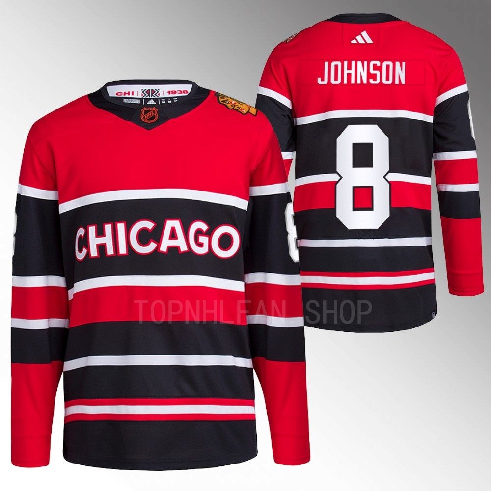 Jack Johnson 2022 Chicago Blackhawks Red Reverse Retro 2.0 Authentic Primegreen Jersey