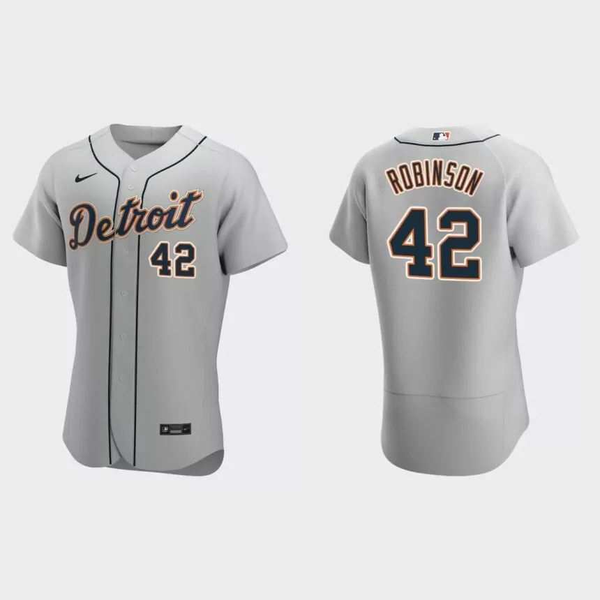 Jackie Robinson #42 Detroit Tigers Gray Authentic 2020 Road Jersey.jpg