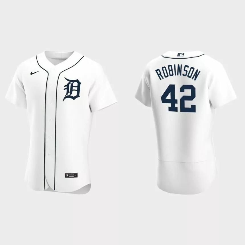 Jackie Robinson #42 Detroit Tigers White Authentic 2020 Home Jersey.jpg