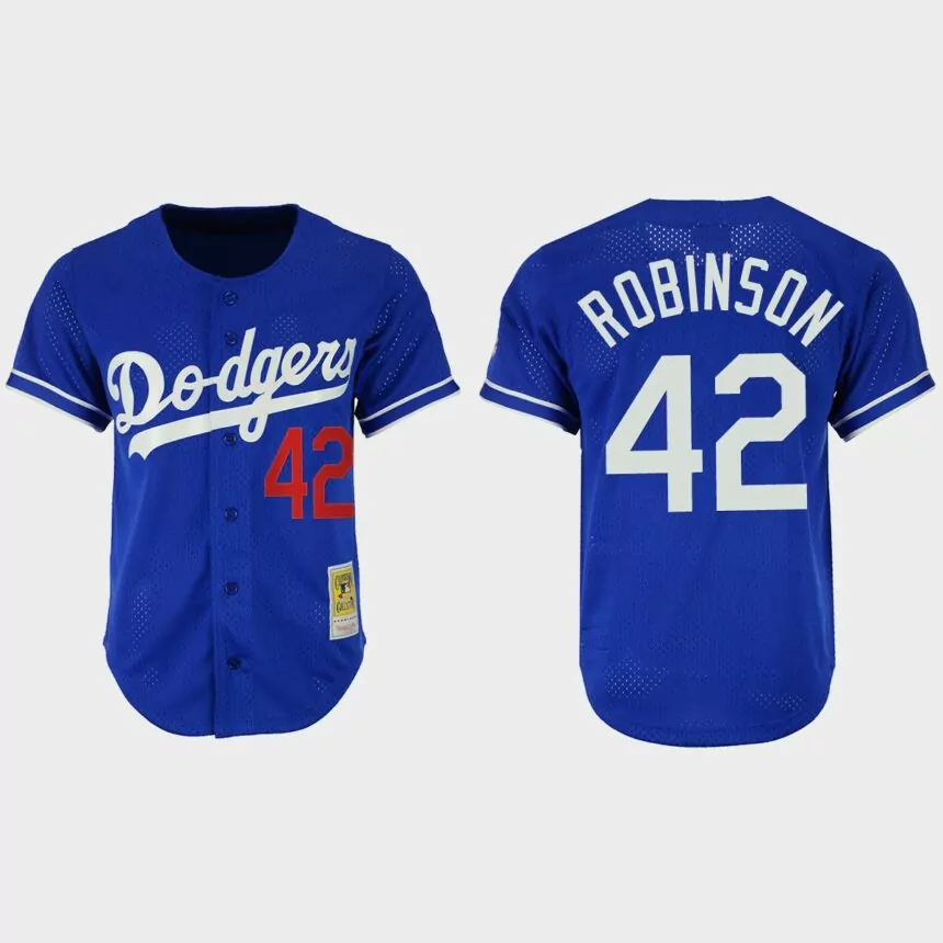 Jackie Robinson #42 Los Angeles Dodgers Mesh Batting Practice Cooperstown Collection Jersey – Royal