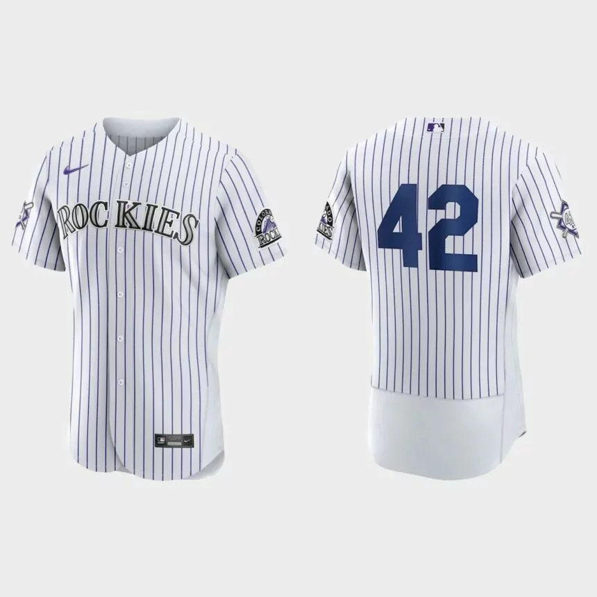 Jackie Robinson Colorado Rockies Authentic Jersey – White
