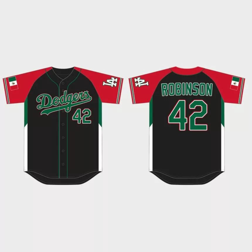 Jackie Robinson Los Angeles Dodgers 2021 Mexican Heritage Night Limited Jersey – Black