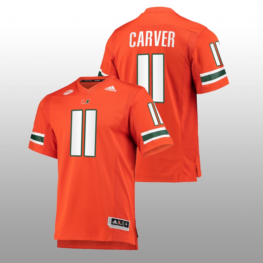 Jackson Carver Miami Hurricanes Orange 2022 College Football Jersey Men's Jersey Miami Hurricanes Jackson Carver College Football Orange Jersey