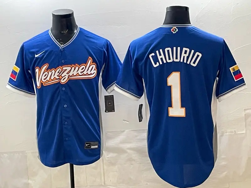 Jackson Chourio Venezuela Baseball Nike 2026 World Baseball Classic Road Stadium Jersey - Royal 1