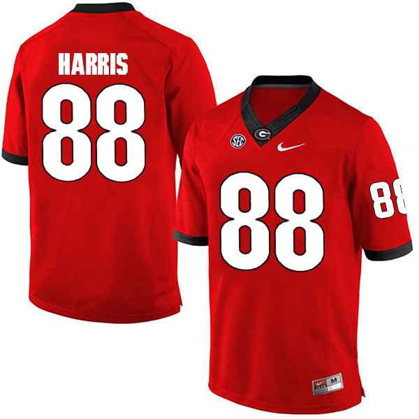 Jackson Harris Georgia Bulldogs Men's Jersey - #88 NCAA Red Limited Home