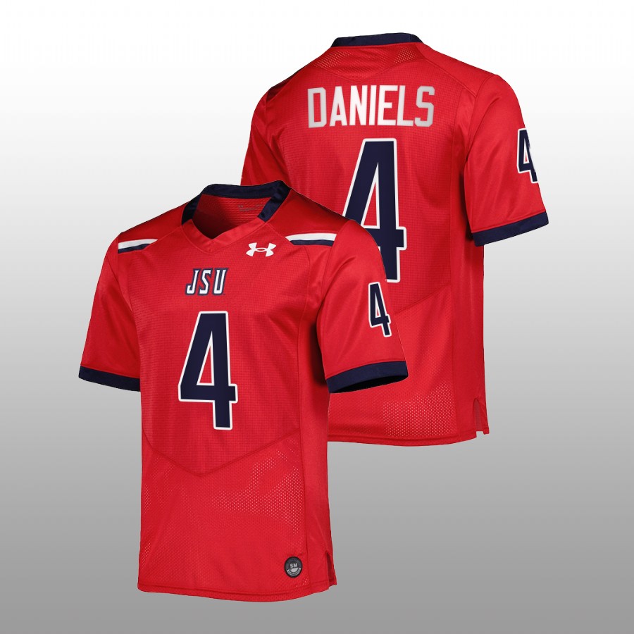 Jackson State Tigers Dallas Daniels Team Wordmark Red Jersey Replica Football