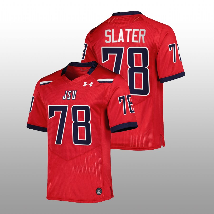 Jackson State Tigers Jackie Slater Team Wordmark Red Jersey Replica Football