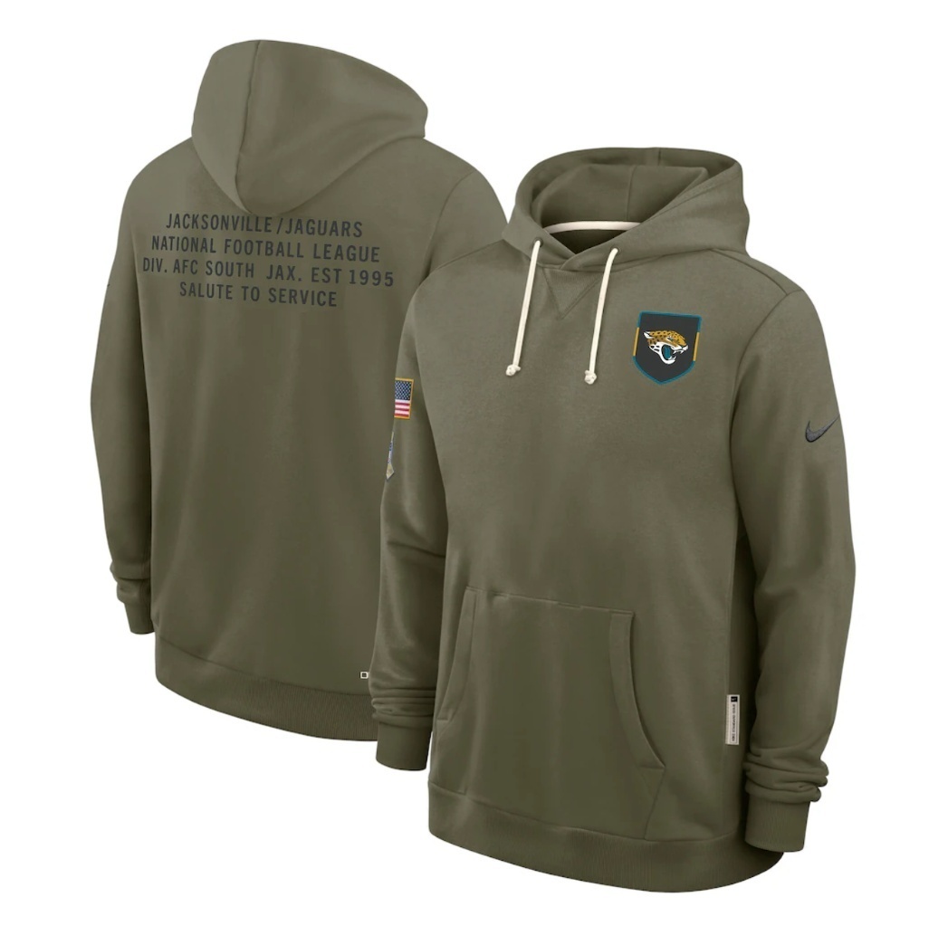 Jacksonville Jaguars 2025  Salute to Service  Limited Football Stitched hoodie Jersey