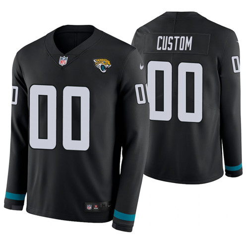 Jacksonville Jaguars Custom Black Therma Long Sleeve Jersey