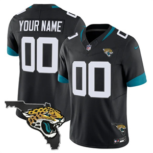 Jacksonville Jaguars Florida Patch Vapor Custom Jersey - All Stitched Black