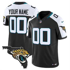 Jacksonville Jaguars Florida Patch Vapor Custom Jersey - All Stitched Black Alternate