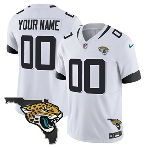 Jacksonville Jaguars Florida Patch Vapor Custom Jersey - All Stitched White