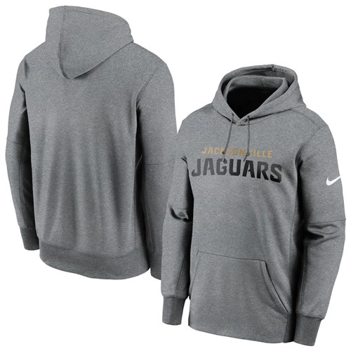 Jacksonville Jaguars Nike Fan Gear Wordmark Performance Pullover Hoodie Heathered Charcoal
