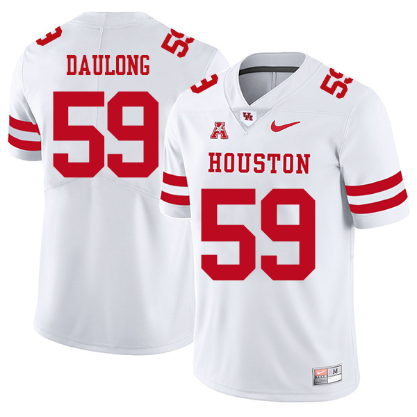 Jacob Daulong Houston Cougars Men's Jersey - #59 NCAA White Stitched Authentic