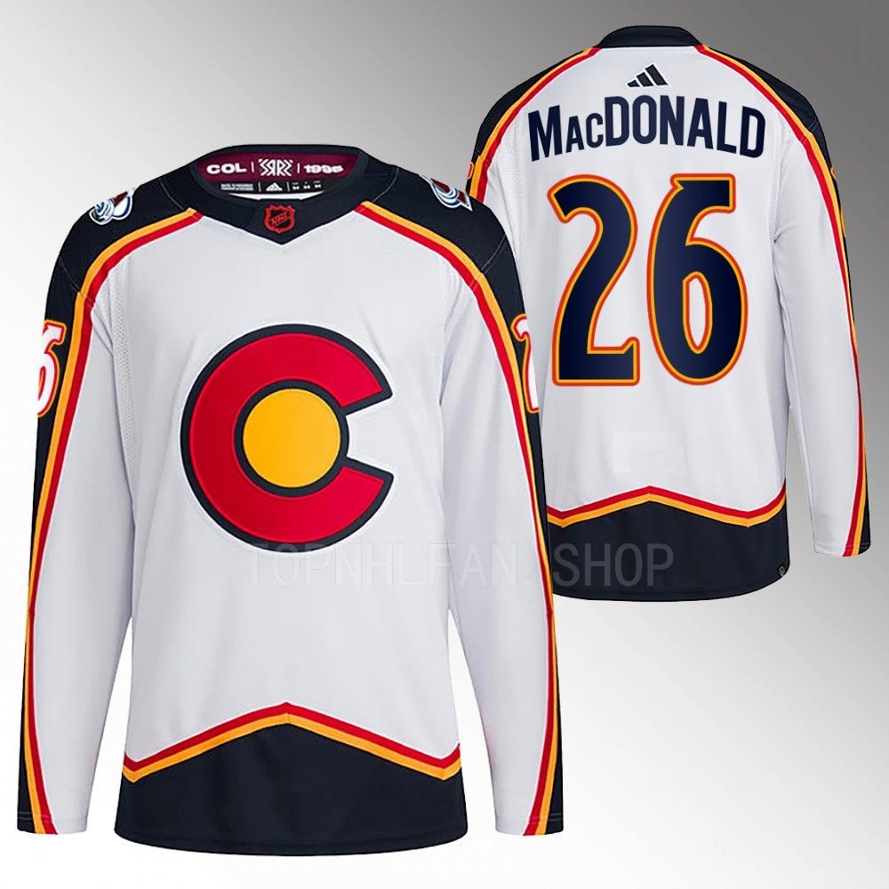 Jacob MacDonald 2022 Colorado Avalanche White Reverse Retro 2.0 Authentic Primegreen Jersey