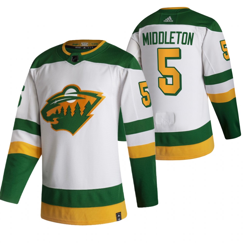 Jacob Middleton Jersey Minnesota Wild Reverse Retro White 2022 Authentic